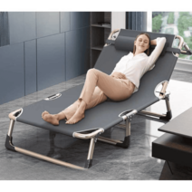 선배드 접이식 휴대용 썬텐 썬베드 비치 의자 휴대용, 75x190cm 블랙