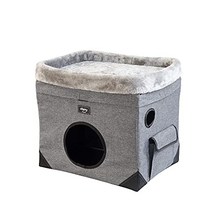 고양이 빌라 캣타워 objoy 부드러운 고양이 침대 고양이 집 실내 애완 동물 접이식 catio 분리형 고양이 콘도 고양이 동굴 텐트