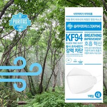 35매 퓨리타스 숨라이트 마스크 KF94 대형 1cm의 여유로 호흡이 편한 마스크