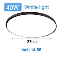 제이즈 Ultra Thin Led Ceiling Lamps 40W 24W 18W 8W Round Surface Mounted LED Chandelier For Bathroom Be, [09] black 40W