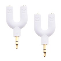 GHSHOP 2개 3.5mm 더블 스플리터 이어폰 헤드폰 어댑터 흰색, 설명, 설명, 화이트