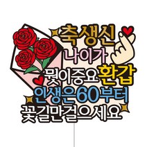 나이가 뭣이 중요환갑 부모님 환갑 케이크토퍼, 나이가뭣이중요환갑