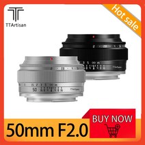 카메라 렌즈 TTArtisan-풀 프레임 50mm F2.0 미러리스 카메라 렌즈 Z Fuji X Olypus Snoy A7 과 호환 가능, 04 M4/3_02 Silver