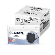 크리넥스 3단 에어 마스크 대형 KF80 블랙, 1개, 40개