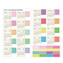 MINKYS 40 시트 A5/A6 6 반지 종이 리필 루스 리프 바인더 내부 페이지 할/주간/월간/그리드 일정 학교 편, 12 2022calendar sticker_01 A5