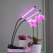 비얀 LED 식물등 식물 성장 생장 재배 조명, 2헤드 LED 식물등 클립형(보라), 1개