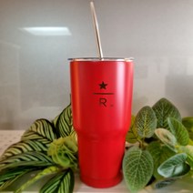 스마트잡동사니 스탁벅스 몬스터 텀블러 실버에디션(대형 실버로고 디자인 큰 글자각인 벗겨짐 없는 레이져각인), 레드