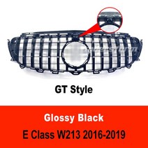 벤츠그릴 세로 벤츠다이아몬드그릴전면 메쉬 그릴 W213 GT E43 E450 쿠페 메르세데스 E200 카메라 구멍 포, 02 black with cam