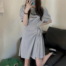 오노마 오노마 ONM 캐주얼 데일리 A라인 퍼프소매 랩스타일 원피스 (8759773)