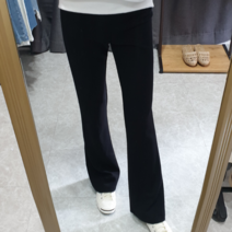 빵아샵 탄탄 다리가 길어보이는 세미 부츠컷 스판 밴딩팬츠