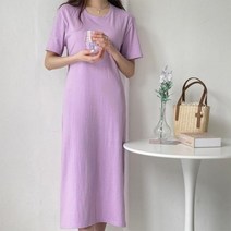 옷자락 [옷자락] 여자 백슬릿 밴딩 투피스 옆트임 롱원피스