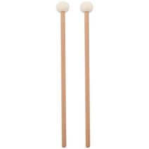 더블 헤드 드럼 심벌 공 말렛 소프트 해머 스틱 말렛 로드 펠트 해머 385mm 2 피스, 하얀색