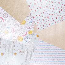맘앤팩 유산지 왁스지 코팅지 크라프트 샌드위치 햄버거 식품포장지 베이킹 포장종이 왁스페이퍼, 13. 줄무늬크라프트 30, 50장, 1개