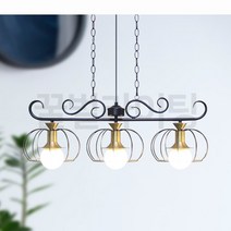 꿀벌라이팅 케이지3등 크라운3등 식탁등 조명, 3.케이지3등+LED12W볼램프(흰빛)