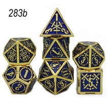 2020 디자인 금속 주사위 세트 포함 탁상 놀이 DnD RPG MTG 게임 7 개 D4 D6 D8 D10 D % D12 D20 다면체, 283b