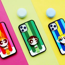 파워퍼프걸 블로섬 버터컵 버블 스마트톡 그립 톡홀더 세트 알룸 폰케이스 캐릭터 굿즈, 아이폰X/XS