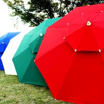 야외 이층 파라솔 돌림형파라솔 그늘막 캠핑 낚시 비치 야외테이블 용, 특대형 이층파라솔 레드_(필요없음)