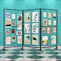 파티션 학교 작품전시대 션 가벽 이동식 타공판, 흰색폭300높이120cm다이아몬드그물