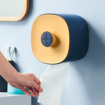 인테리어 욕실 방수휴지걸이 무타공 접착식 뽑아쓰는 휴지걸이 화장실 휴지케이스 교체, 블루