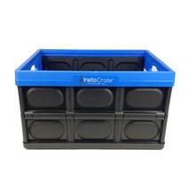 이마트 트레이더스 폴딩박스 InstaCrate 인스타크레이트 46L 캠핑박스 원목상판, 폴딩박스(블루)