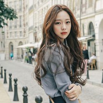 자연스런 웨이브 롱가발 긴머리 가발 펌 전체 가발 통가발, 1개, 골드브라운