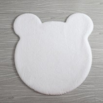 (주)트리 인천가정지사 헬로베어 장모 러그(80cm)(화이트)/겨울 매트 카페트 (7948894)