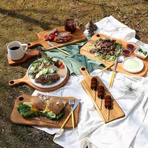 통원목 나무도마 티크 항균 마호가니 아르보르 손잡이 플레이팅 빵 도마, 3-2. 버블 도마 소-티크우드