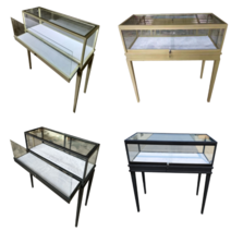 박물관 진열장 쥬얼리 쇼케이스 작품 전시 고급, 45X45X140 크기_하단캐비닛X 흑백 골드