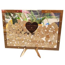 행사방명록 코인방명록 손도장 스몰 연회장 하트 방명록 퇴직선물 웨딩 카드 우드 돌잔치, 20x30cm 50PC이내