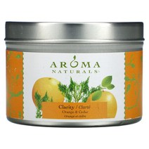 Aroma Naturals Soy VegePure 여행용 틴 캔들 클래리티 오렌지 & 삼나무 79.38g(2.8oz) [관부가세 포함] 99792