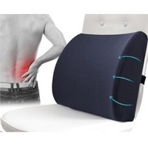 척추 요추 전만 바른자세를 위한 의자 등받이 메모리폼 쿠션 허리 받침 등쿠션, 블랙
