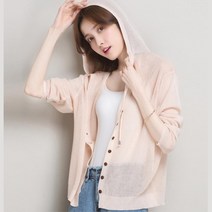 여성 얇은 후드 니트가디건 오버핏 외투 직장인 모던 캠핑룩 박시핏 여행룩 루즈핏 봄