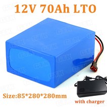 자동차 배터리 긴 수명 12v 70ah 리튬 티타네이트 12v 냉장고 인버터 차량 카트, 50a bms로