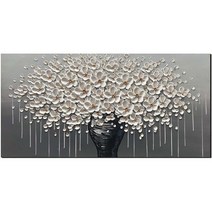 현대 hd 인쇄 캔버스에 큰 금 나무 꽃 유화 추상 홈 벽 장식 예술 그림 거실 선물, 50x100cm 액자, 인쇄된 캔버스만