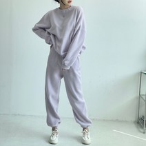 여성 후리스 트레이닝세트 여자 플리스 맨투맨 밴딩 조거팬츠