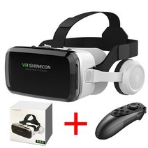 VR Shinecon G04BS 무선 블루투스 헤드셋 버전 가상현실 안경 3D 고글 골판지 헬멧 스마트폰, 03 VR With Controller B