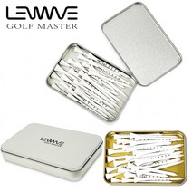 런웨이브 골프마스터 메탈티케이스+눈금티 25개입 50개입 골프티세트 케이스 골프티, LW메탈골프티케이스(실버)+눈금티(숏54mm)25개입