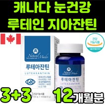 캐나다 뉴테인 루테린 LUTEIN ASTAXANTHIN 아스타잔틴 비타민 A E 마리골드 꽃 헤마토코쿠스 빌베리 추출물 직장인 청소년 부모님 눈 안구 건강 노안 노화 영양제 추천, 6박스(12개월분)