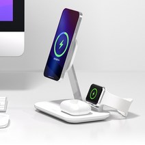 3in1무선충전기 아이폰 애플위치 에어팟 호환 휴대폰 고속 충전기 Momax는 Apple 13 자기 흡입 magsafe three-in-one 데스크탑 mfm 인증 max 휴대, 쓰리인원Apple 인증 충전 애니메이션으로 휴대폰