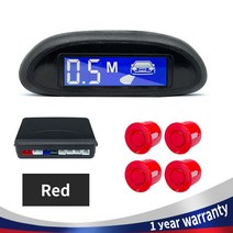 자동차 전방 감지 센서 주차 키트 Parktronic LCD 디스플레이 백라이트 역방향 백업 레이더 모니터 시스템 4 22mm 12V 8 색 597EA 3, 04 Red