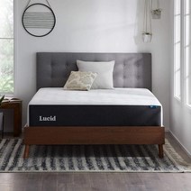 LUCID 30.5cm(12인치) 풀 매트리스 - 플러시 메모리 폼 매트리스 - 대나무 숯 폼 - 젤 주입 - 저자극성 폼 매트리스 - 박스 포함 - CertiPUR-US 인증, Plush