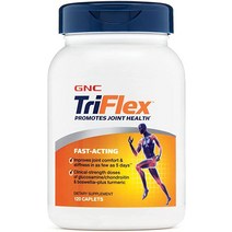 GNC TriFlex 고속 작동 관절의 편안함과 뻣뻣함 개선 글루코사민/콘드로이틴 및 보스웰리아 플러스 강황의 임상 강도 용량 120정, [02] 120개(1팩)