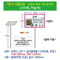 찬스 식물표찰 - 튼튼한 철제기둥 꽂이형 (타원형), 살구색