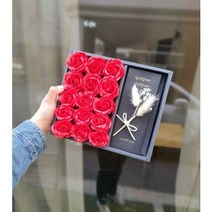 플라워맨 어버이날 용돈봉투 박스 환갑 부모님 생신 비누꽃장미 첫월급현금선물 여자친구기념일, 블랙, 레드+화이트혼합