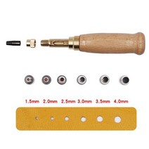 벨트 펀칭기 가죽 천공기 구멍 펀치 나사 이동식 책 드릴 자동 팁 자동 나사 펀치 회전, 세트 6개