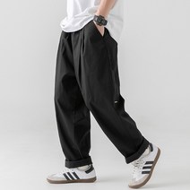 유루 남성용 루즈핏 주름 와이드 팬츠 K2195