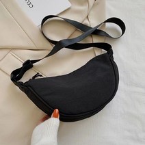 솔리드 컬러 여성용 체스트 백 대용량 여행용 크로스 바디 하프 문 디자인 벨트 데일리 스트리트 패니 팩, [01] Beige