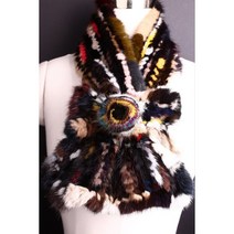 특가;리본멀티리얼스킨니팅밍크장미목도리