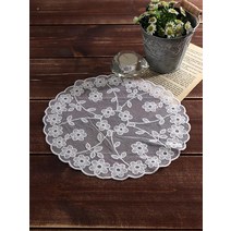 타원형 꽃 엔틱 자수러그 식탁커버 협탁 식탁매트