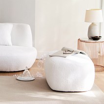 베스트리빙 전참시 몽글몽글 부드러운 양털소파/부클레소파/뽀글이소파/1인소파/좌식소파/3인소파/카우치소파/보조의자 소파모음 3color, 아이보리, 05.스툴보조의자